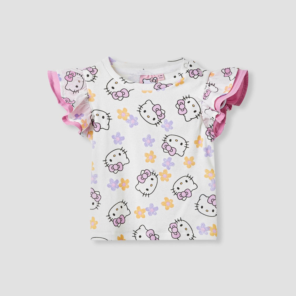 Juniors Hello Kitty Print T-shirt and Denim Dungaree Set