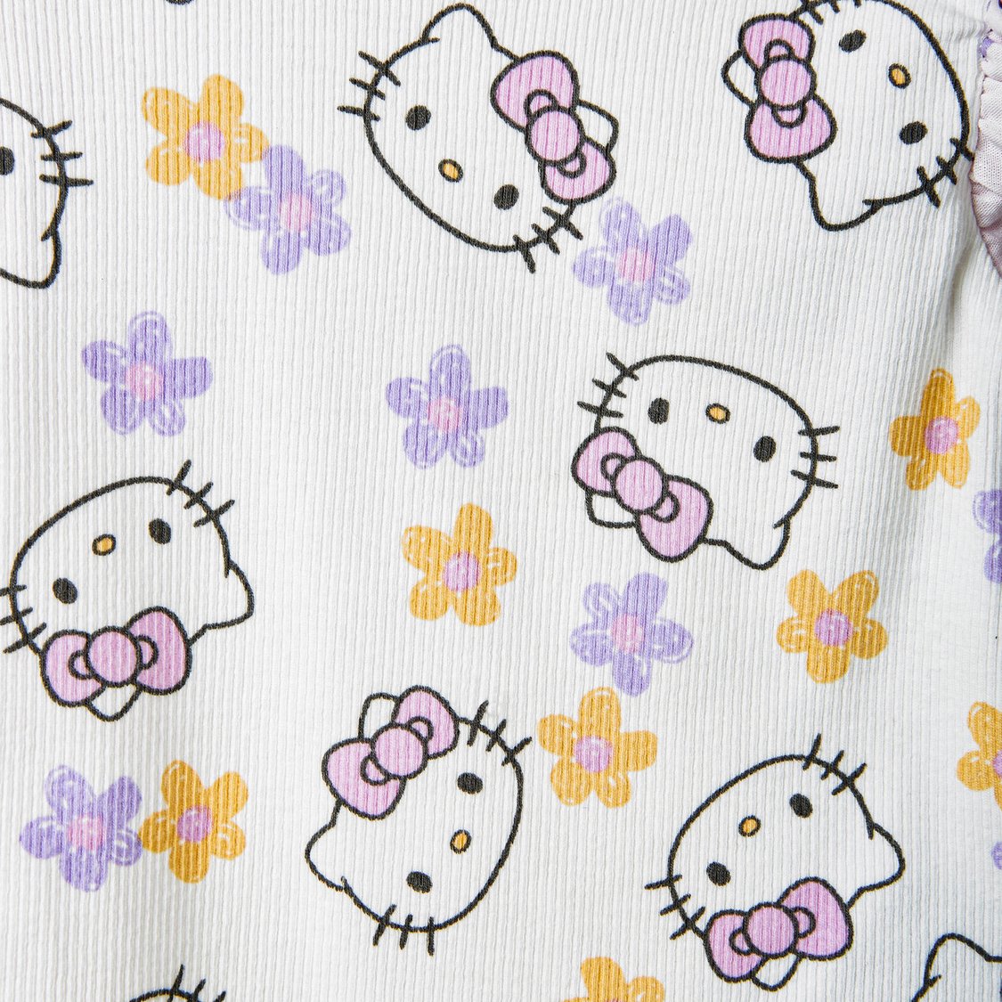 Juniors Hello Kitty Print T-shirt and Denim Dungaree Set