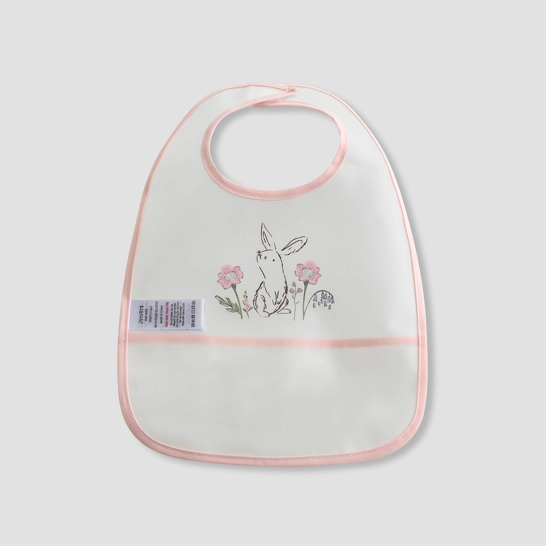 Juniors Floral Print Bib with Snap Button Closure - Set of 3