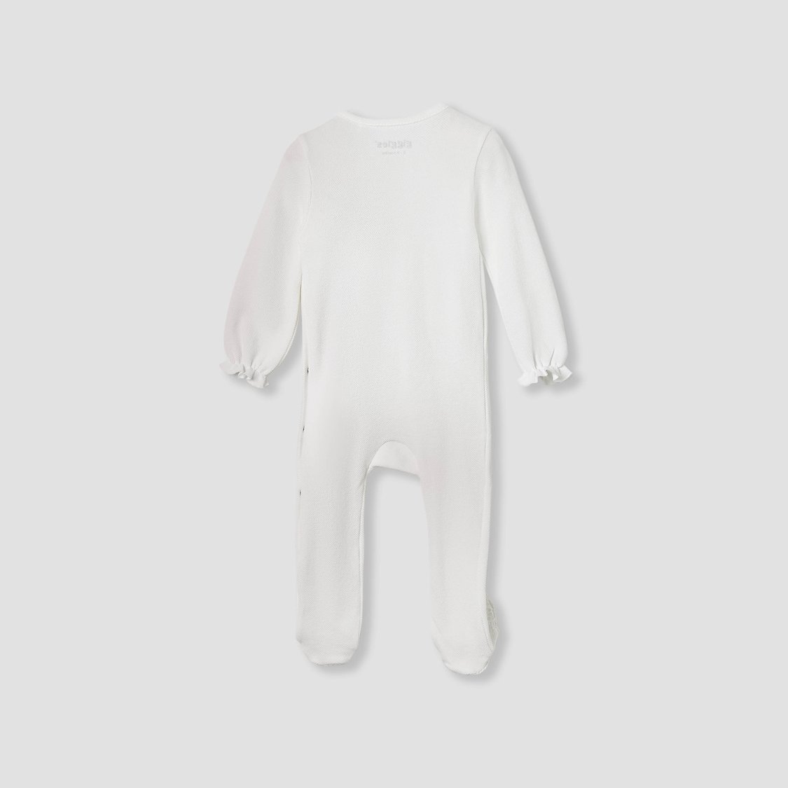 Giggles Lace Accent Closed Feet Sleepsuit with Long Sleeves