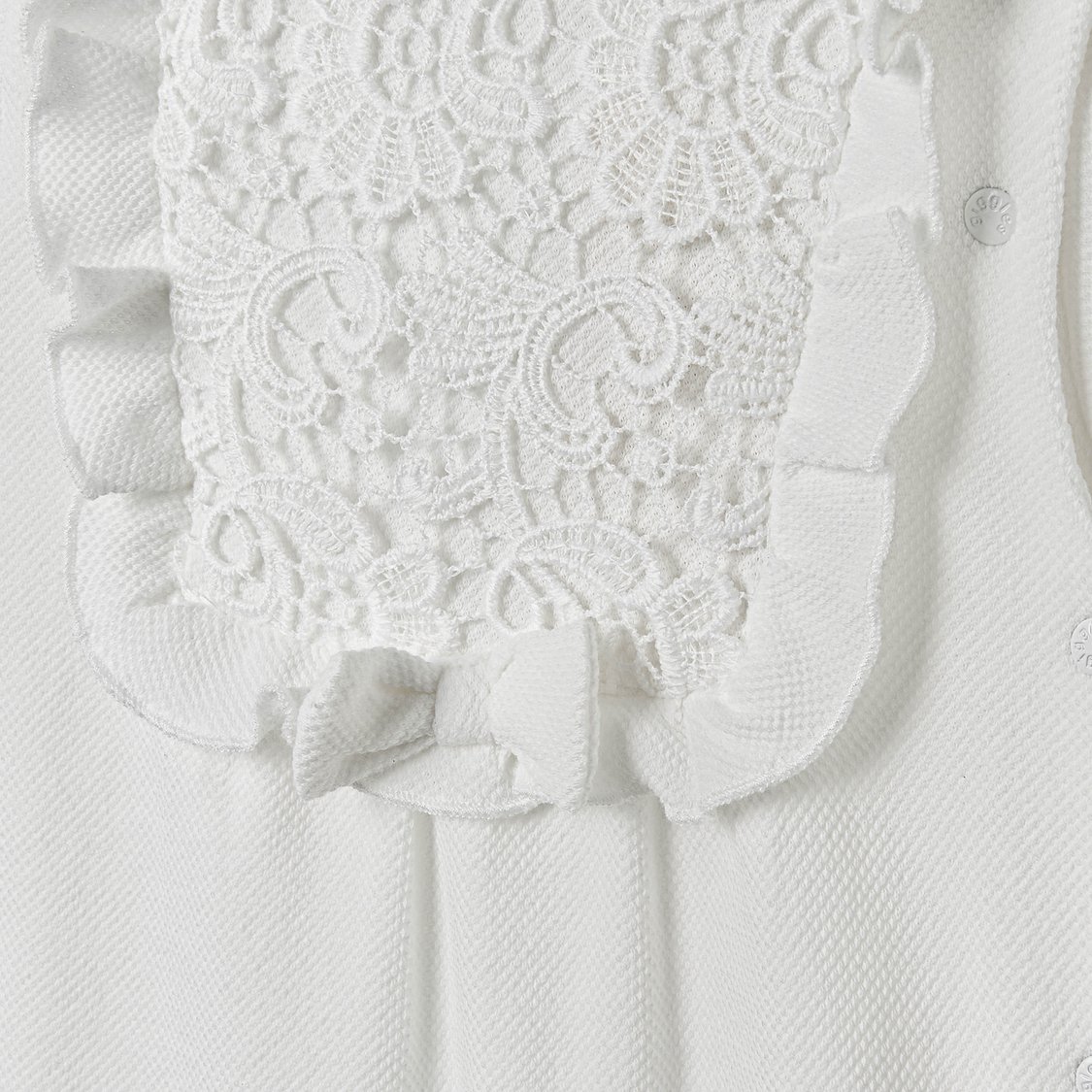Giggles Lace Accent Closed Feet Sleepsuit with Long Sleeves
