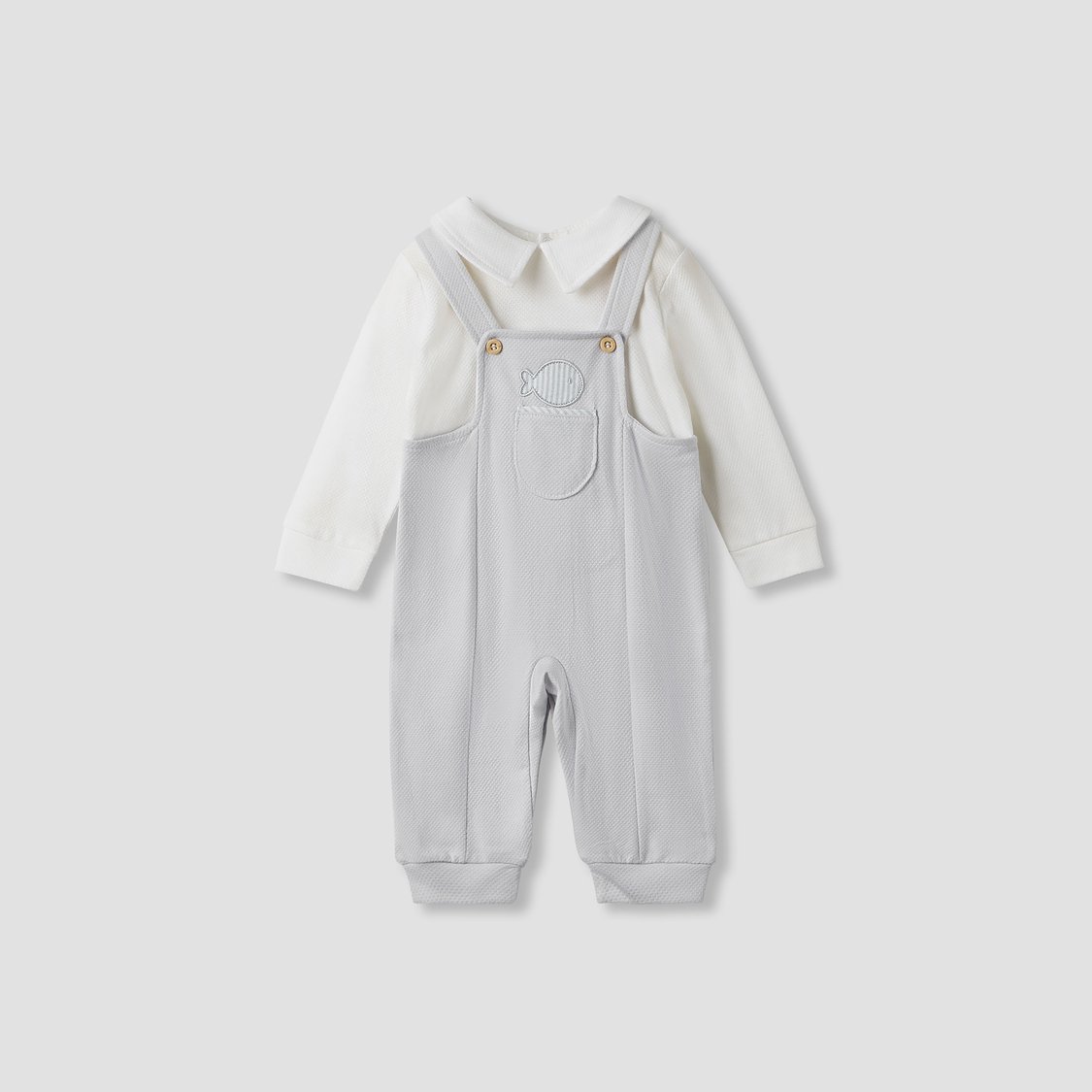 Giggles Collared Sleepsuit with Long Sleeves