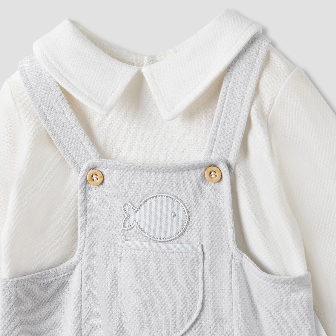 Giggles Collared Sleepsuit with Long Sleeves