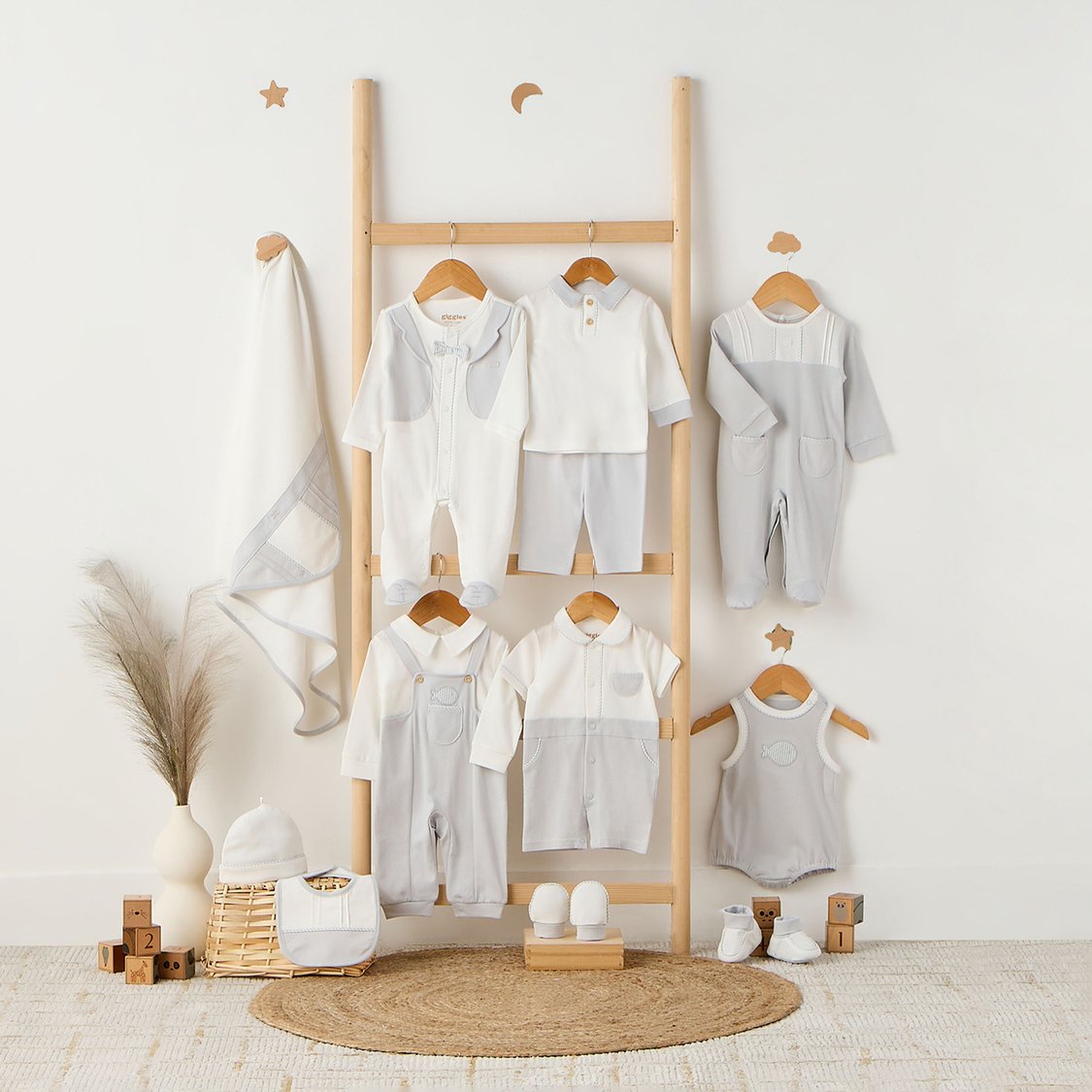 Giggles Collared Sleepsuit with Long Sleeves