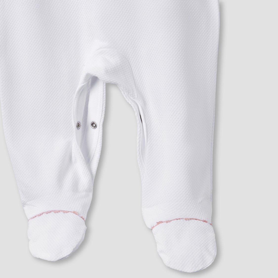 Giggles Embroidered Sleepsuit with Button Closure