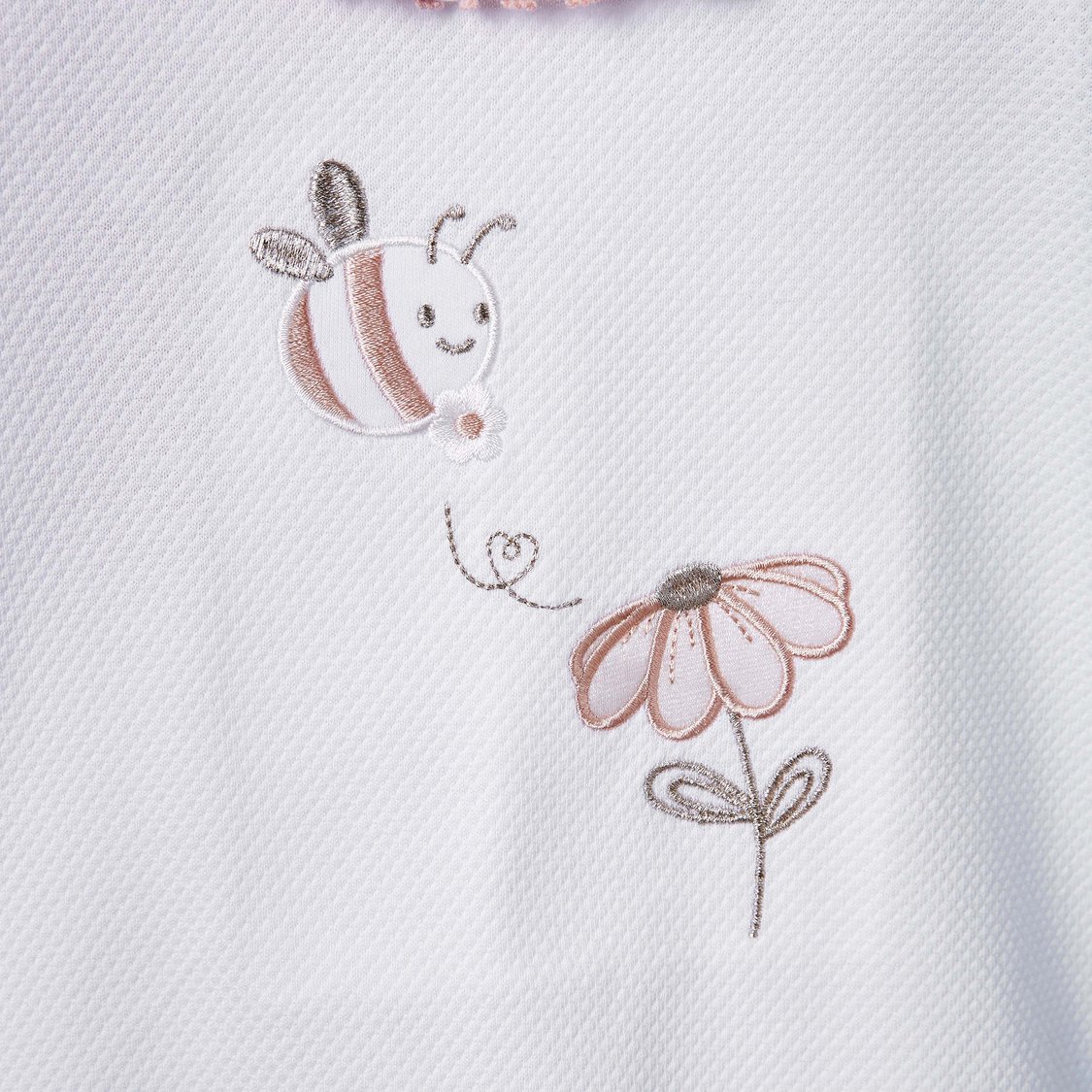 Giggles Embroidered Sleepsuit with Button Closure