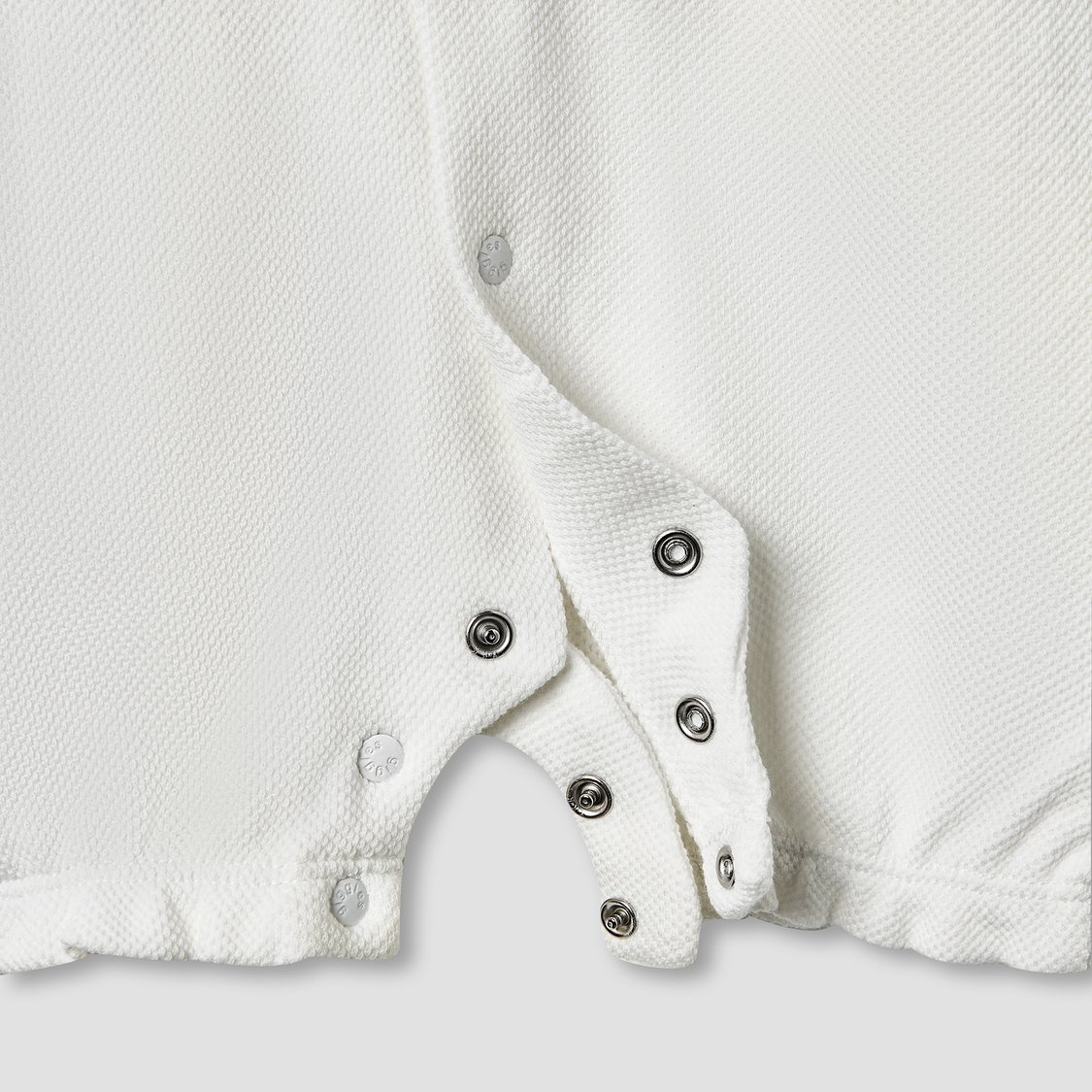 Giggles Lace Trim Collared Romper with Short Sleeves