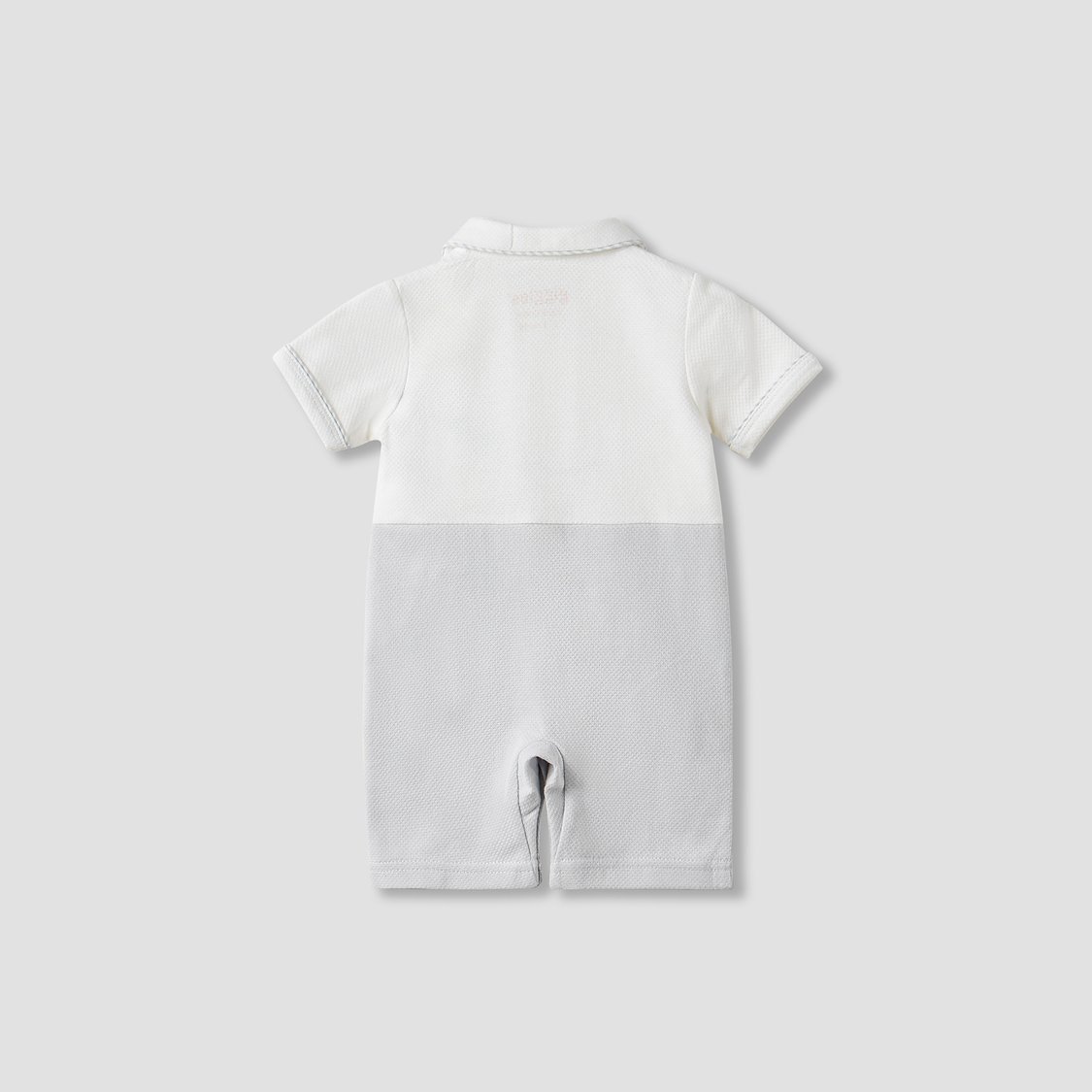Giggles Textured Romper with Short Sleeves