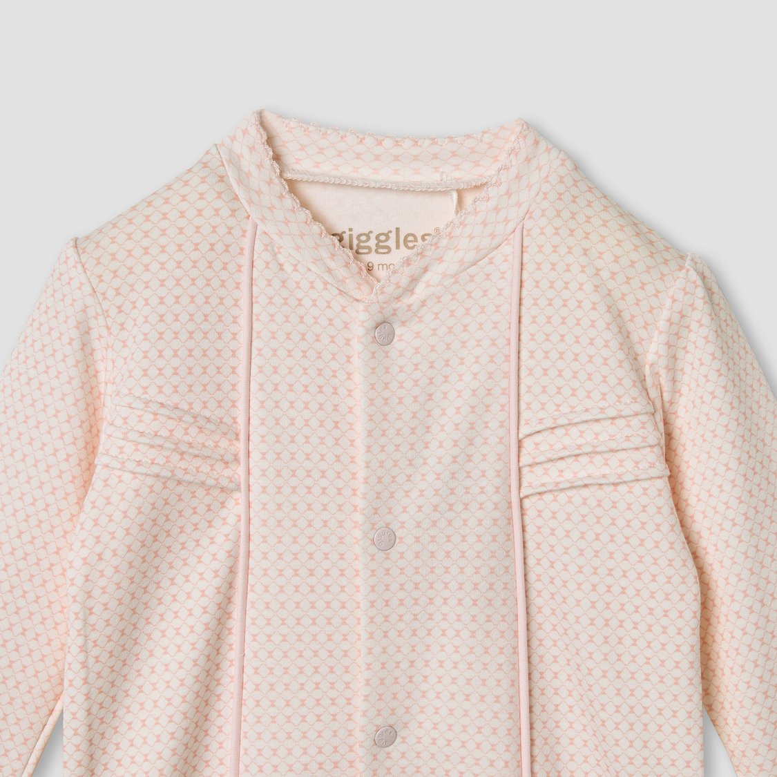 Giggles Printed Sleepsuit with Pintuck Detail