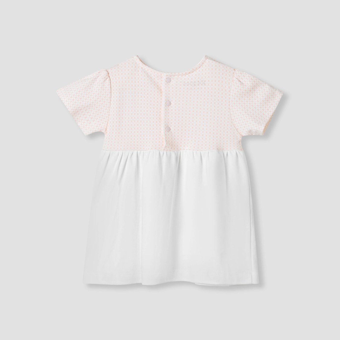 Giggles Printed A-line Dress with Bow Applique