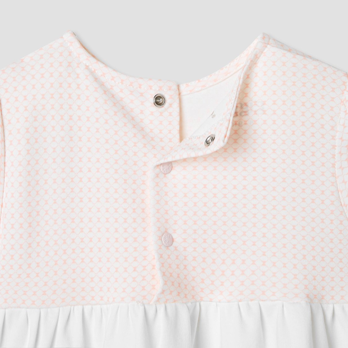 Giggles Printed A-line Dress with Bow Applique