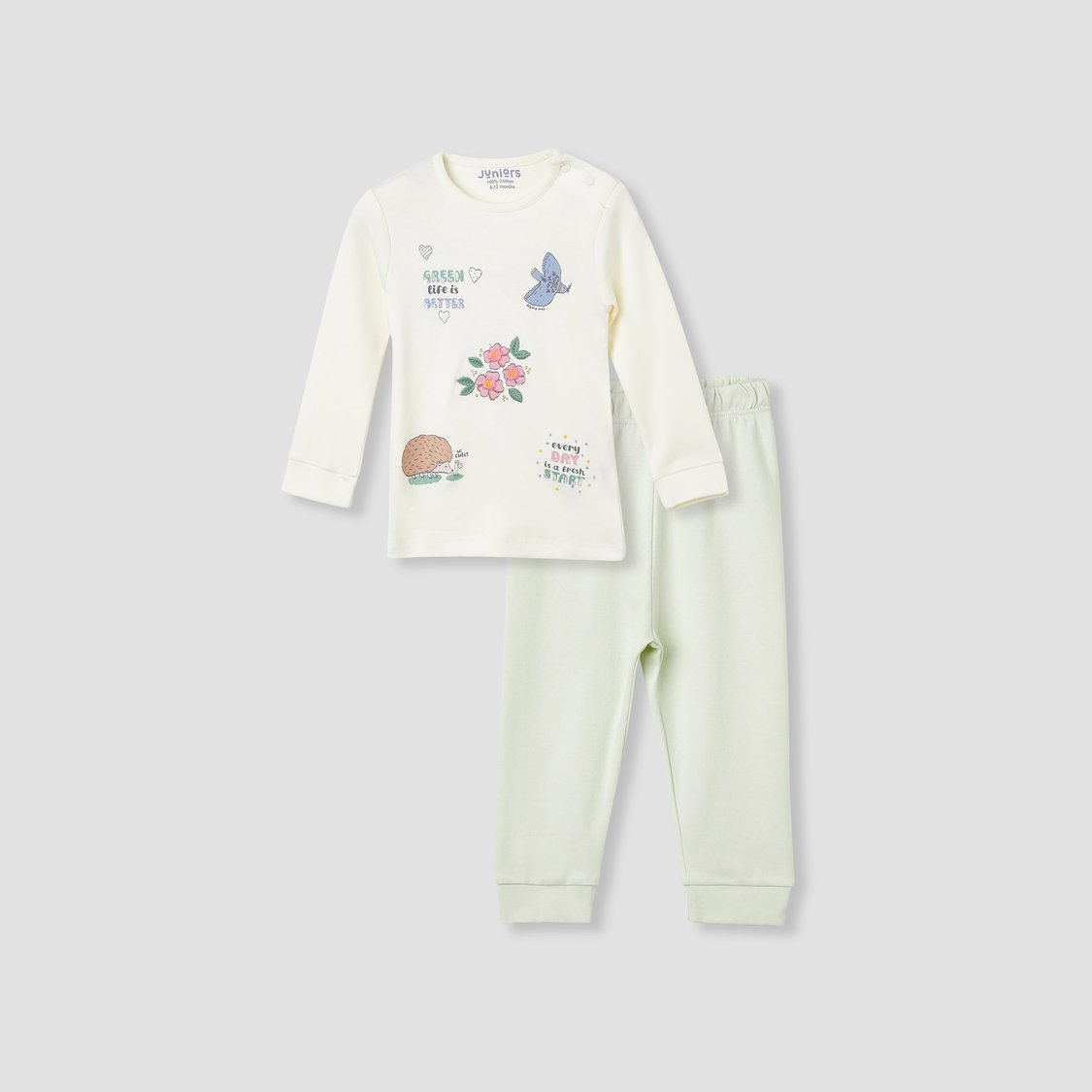 Juniors Printed T-shirt and Pyjama Set