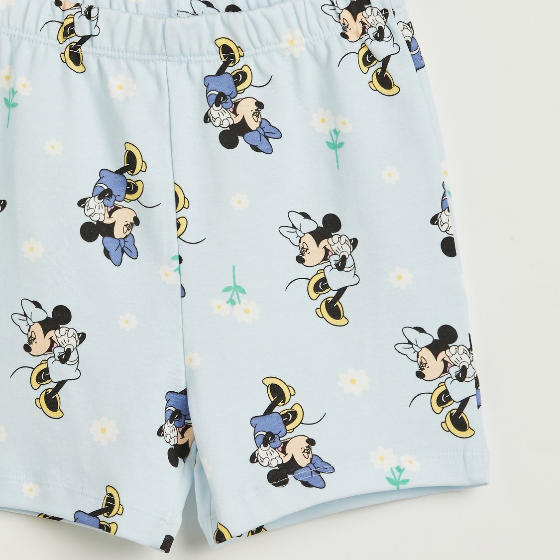 Minnie Mouse Print Short Sleeves T-shirt and Shorts Set