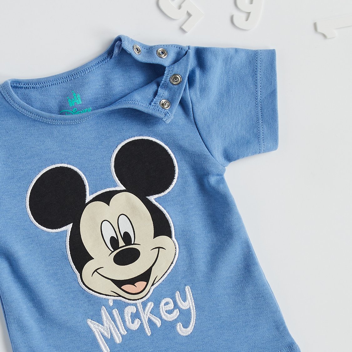 Mickey Mouse Print T-shirt and Shorts Set