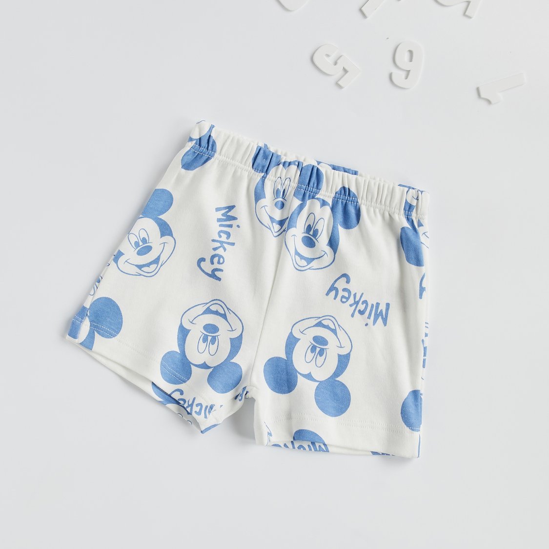 Mickey Mouse Print T-shirt and Shorts Set
