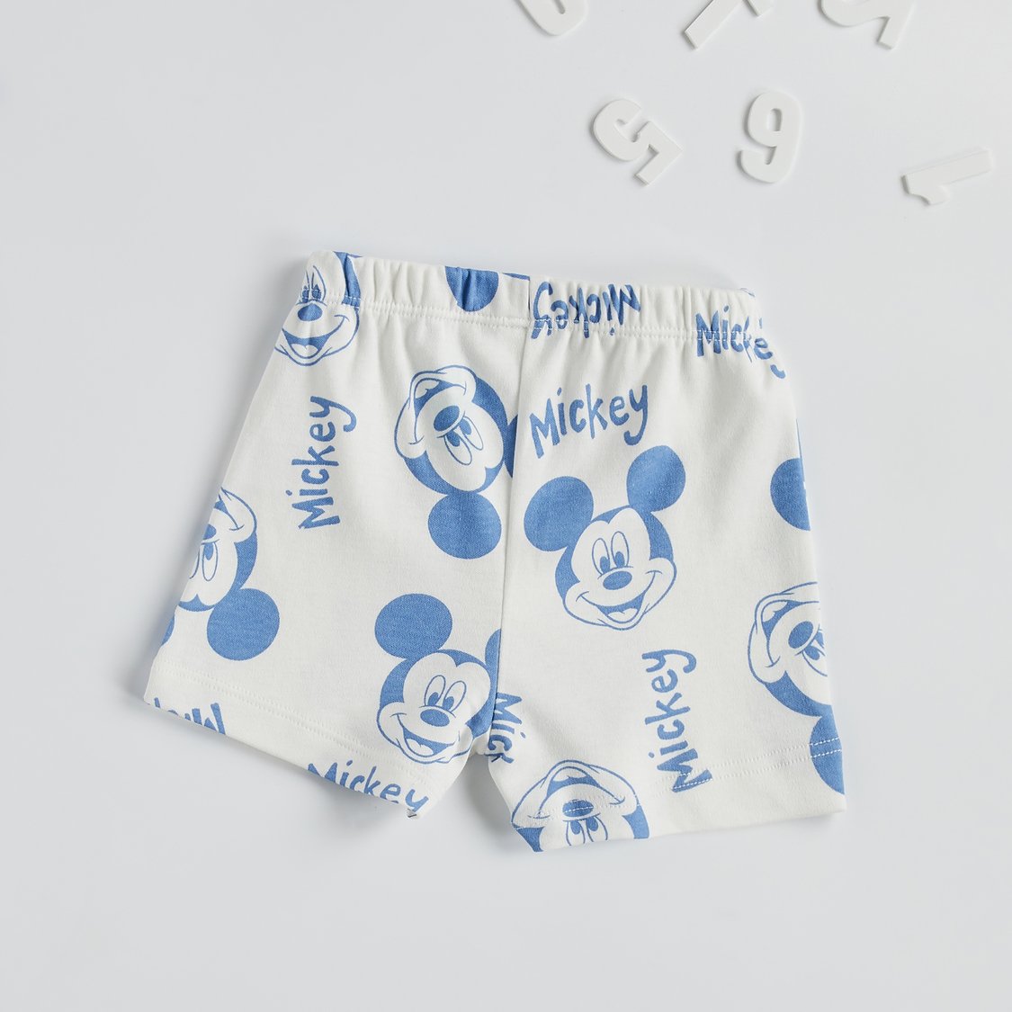 Mickey Mouse Print T-shirt and Shorts Set