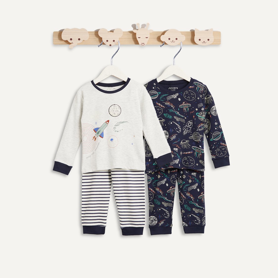 Juniors Printed Long Sleeves T-shirt and Pyjama - Set of 2
