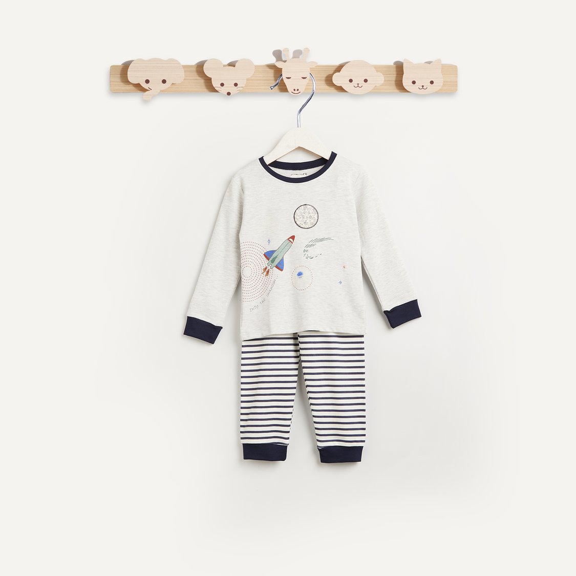 Juniors Printed Long Sleeves T-shirt and Pyjama - Set of 2