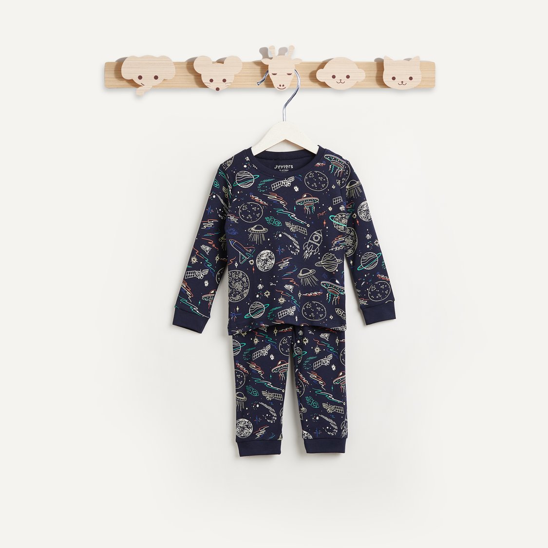 Juniors Printed Long Sleeves T-shirt and Pyjama - Set of 2