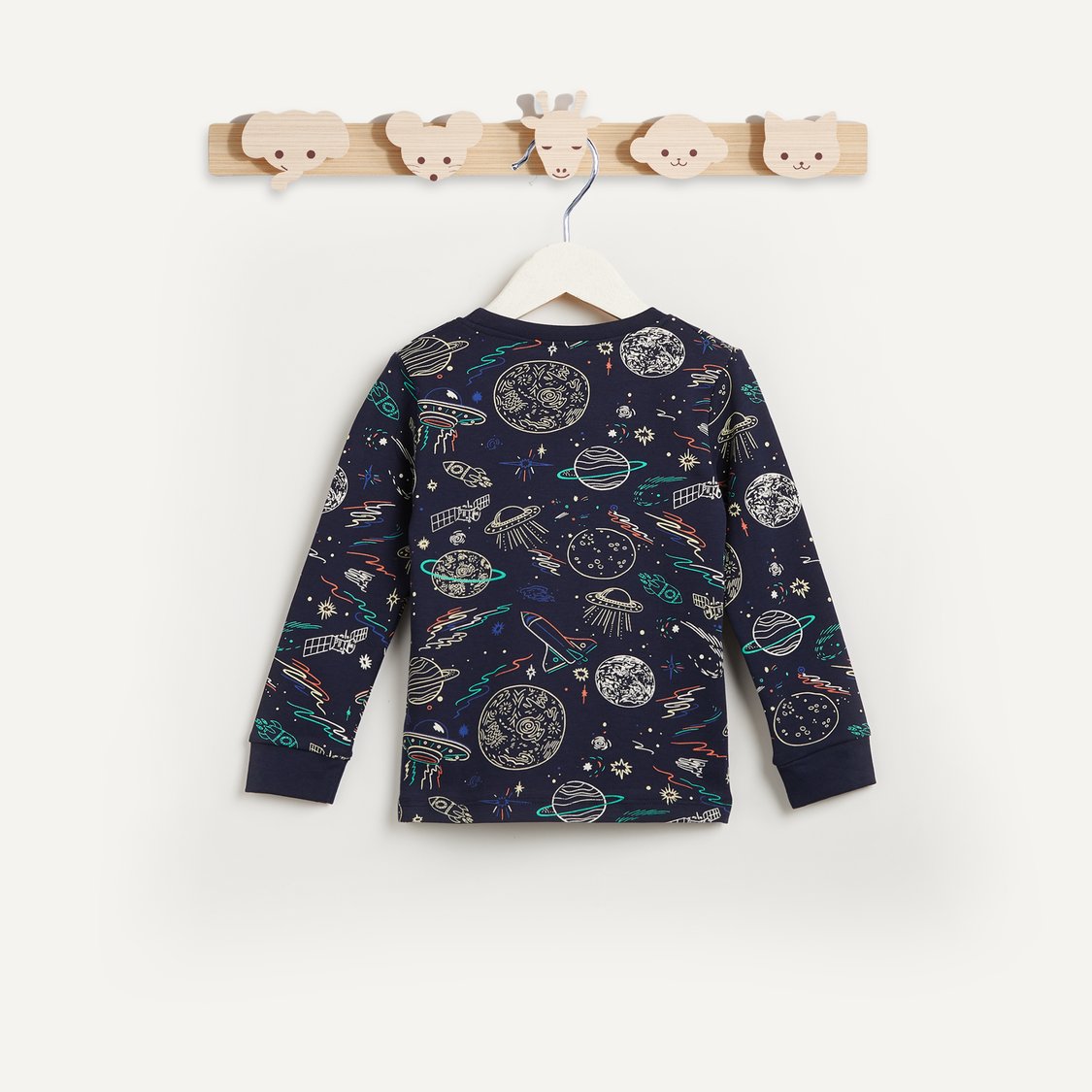 Juniors Printed Long Sleeves T-shirt and Pyjama - Set of 2