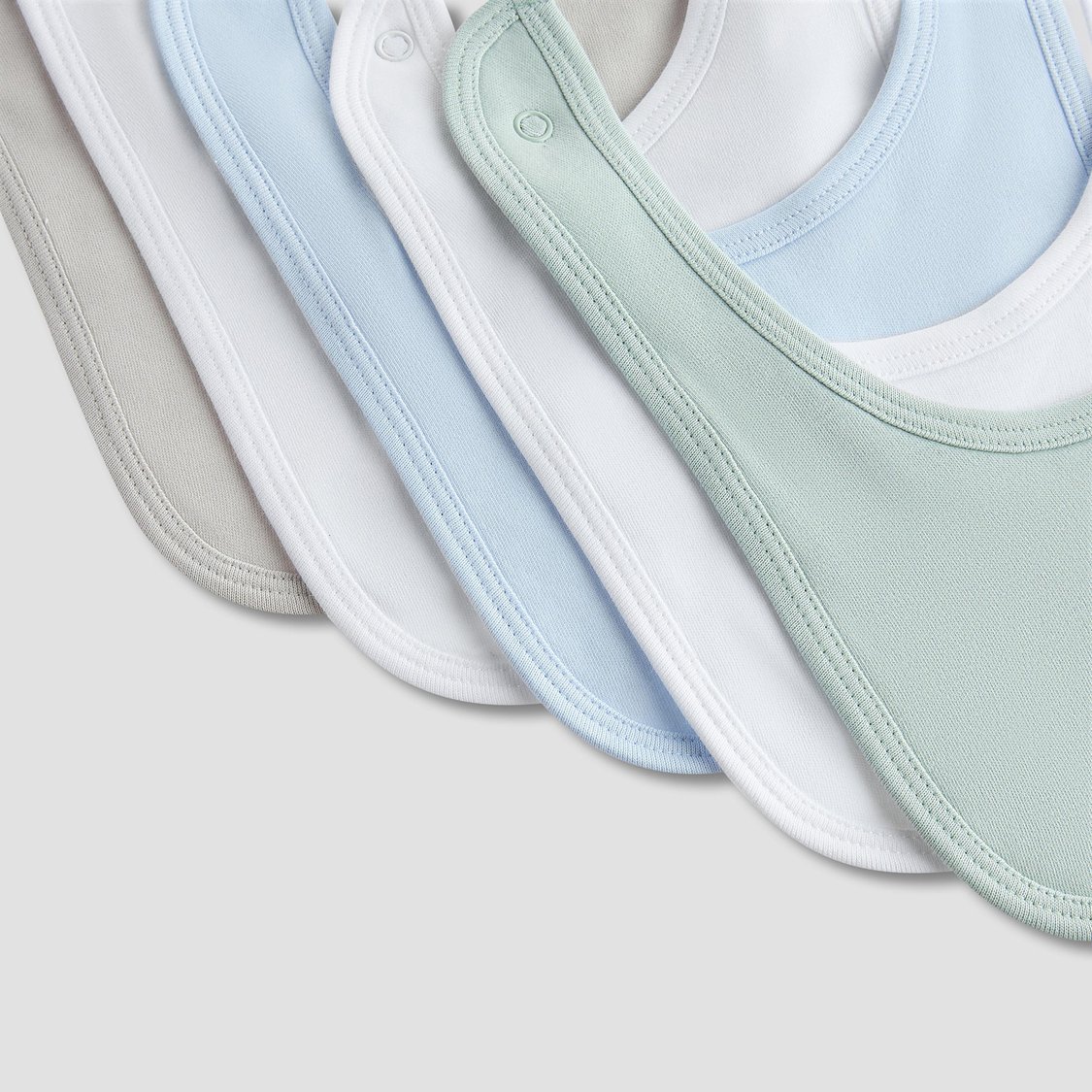 Juniors Solid Bib with Button Closure - Set of 5