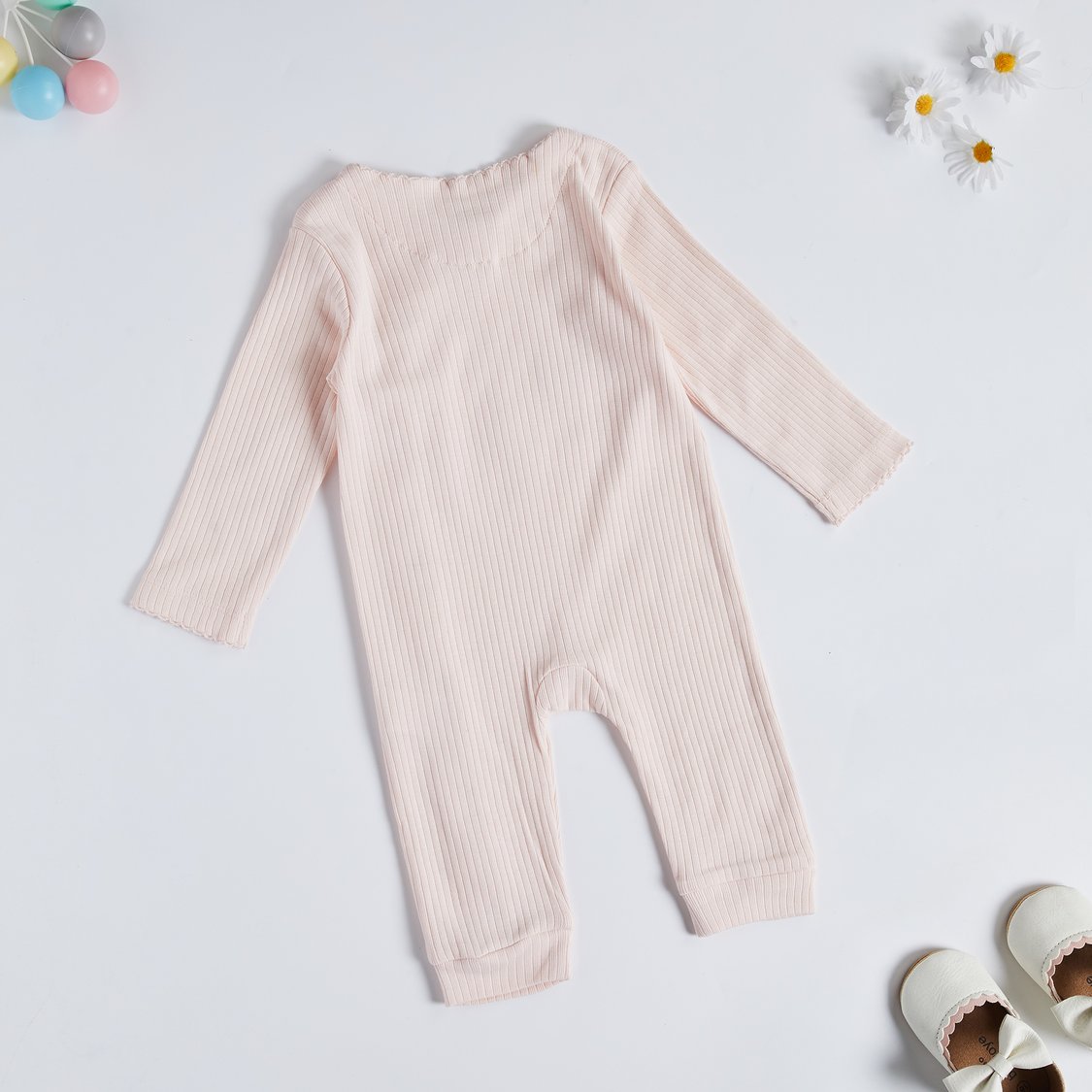 Juniors Bunny Embroidered Sleepsuit with Button Closure