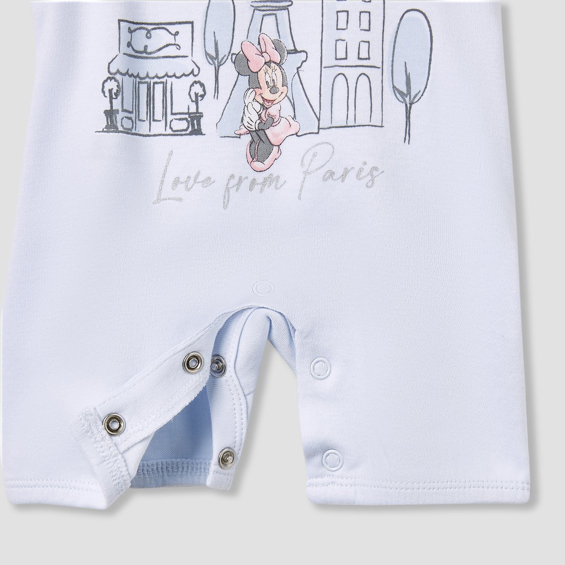 Minnie Mouse Print Dungaree and Solid Top Set