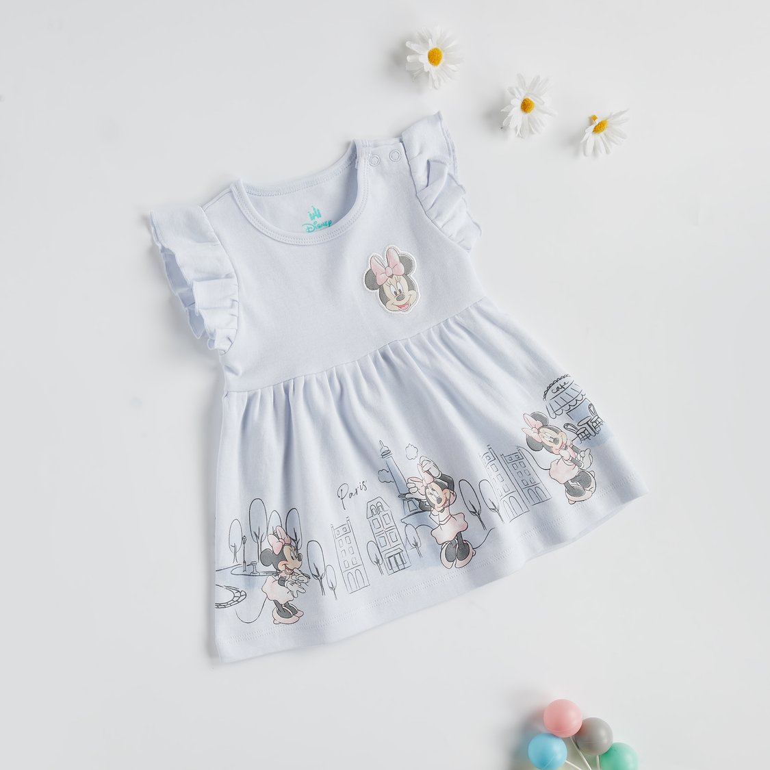 Minnie Mouse Print Cap Sleeves Dress
