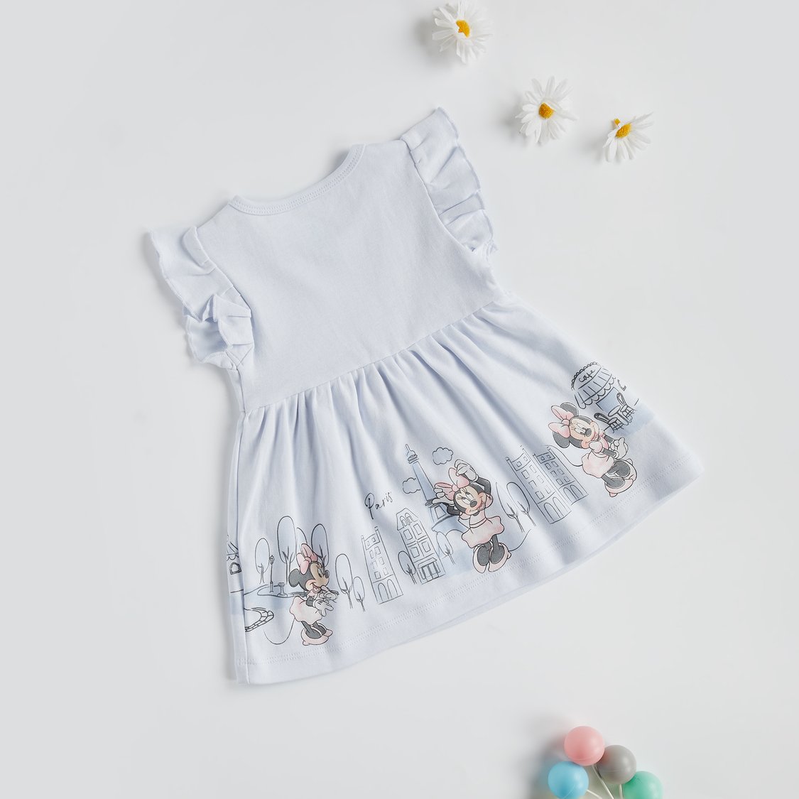 Minnie Mouse Print Cap Sleeves Dress