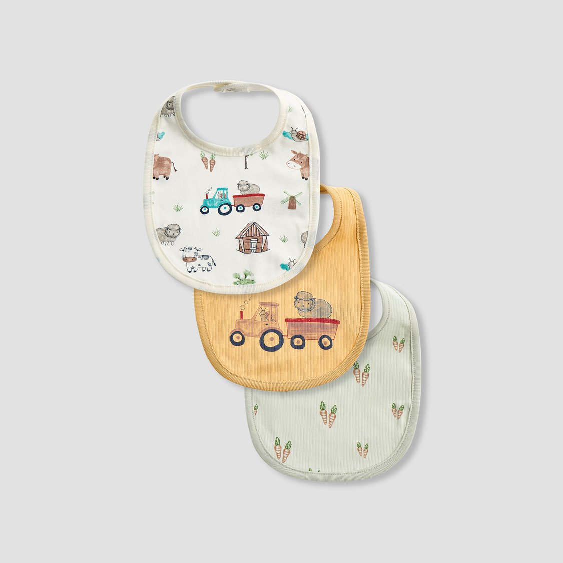 Juniors Printed Bib with Snap Button Closure - Set of 3