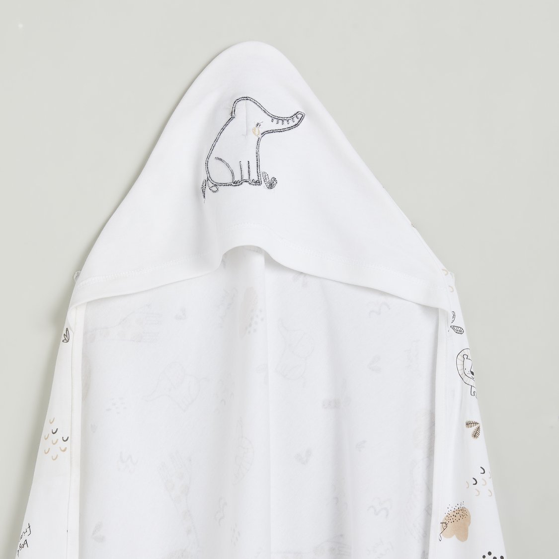 Juniors Animal Print Hooded Receiving Blanket - 80x80cm