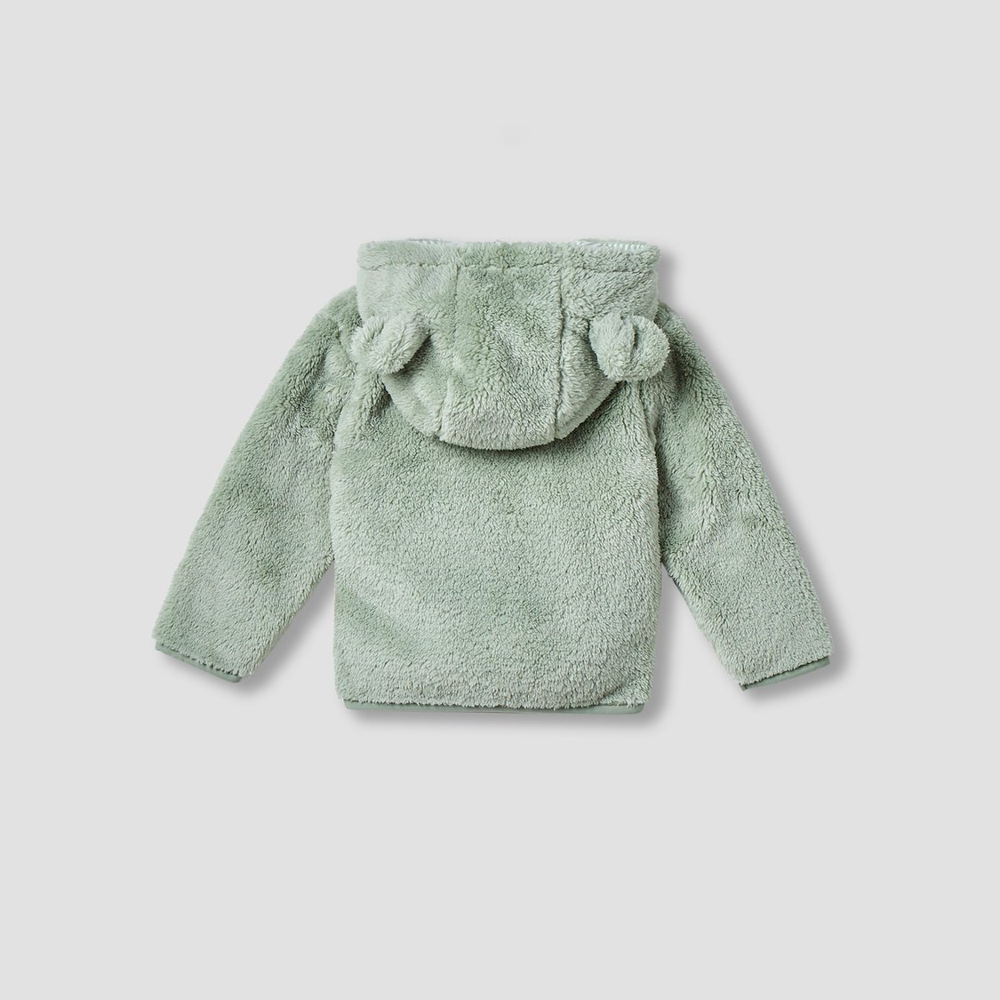 Juniors Bear Applique Zip Through Hoodie