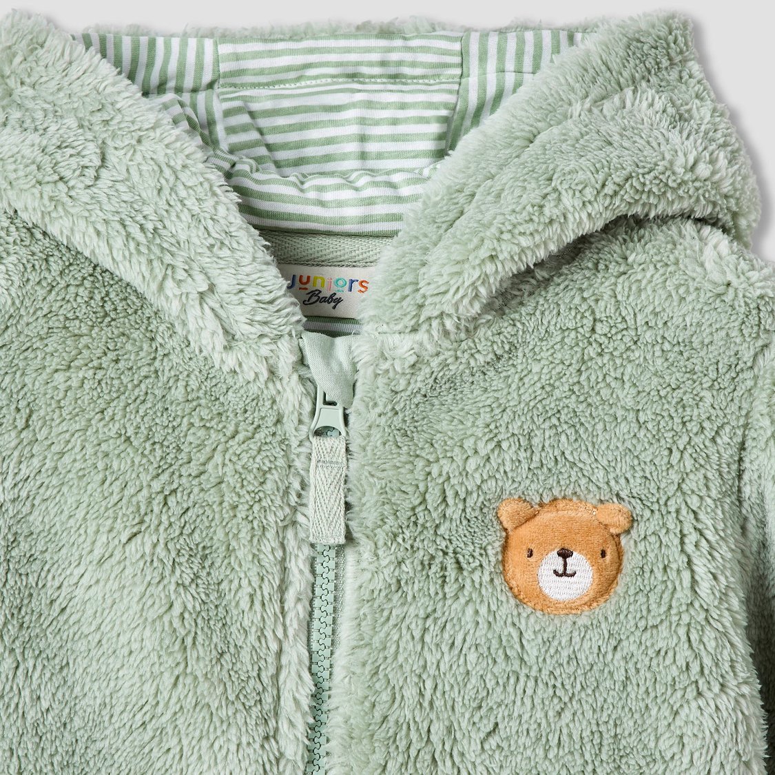 Buy Juniors Bear Applique Zip Through Hoodie from Juniors at just