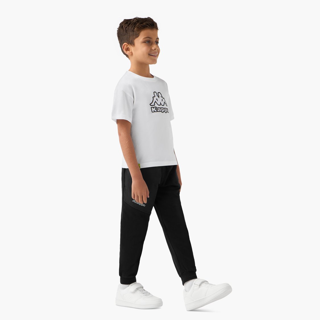 Kappa Logo Print Joggers with Drawstring Closure