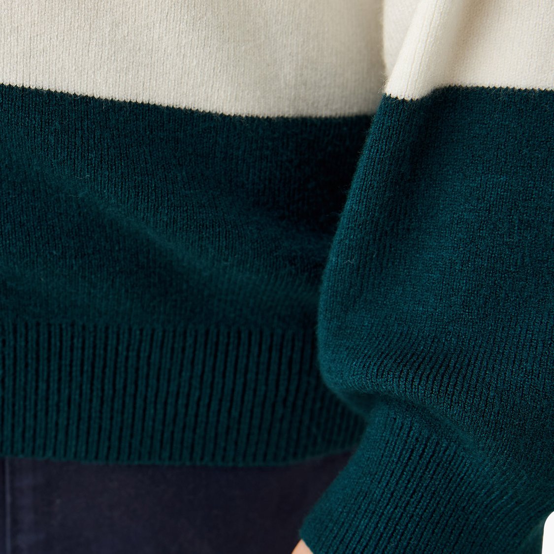 Juniors Colourblock Polo Pullover with Long Sleeves
