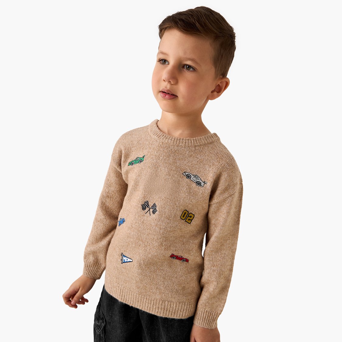 Juniors Embroidered Pullover with Long Sleeves