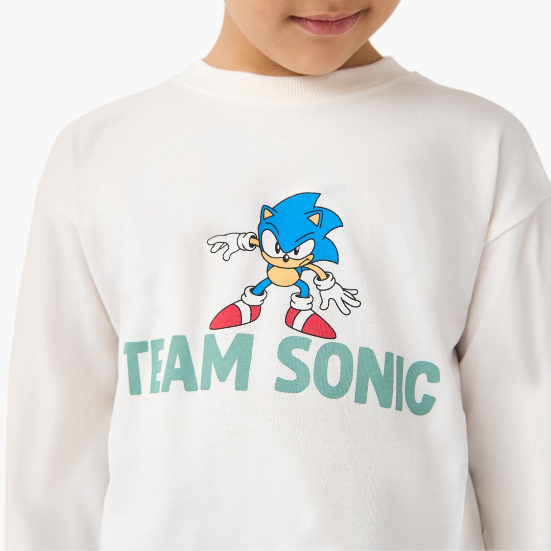 Juniors Sonic the Hedgehog Print T-shirt with Long Sleeves
