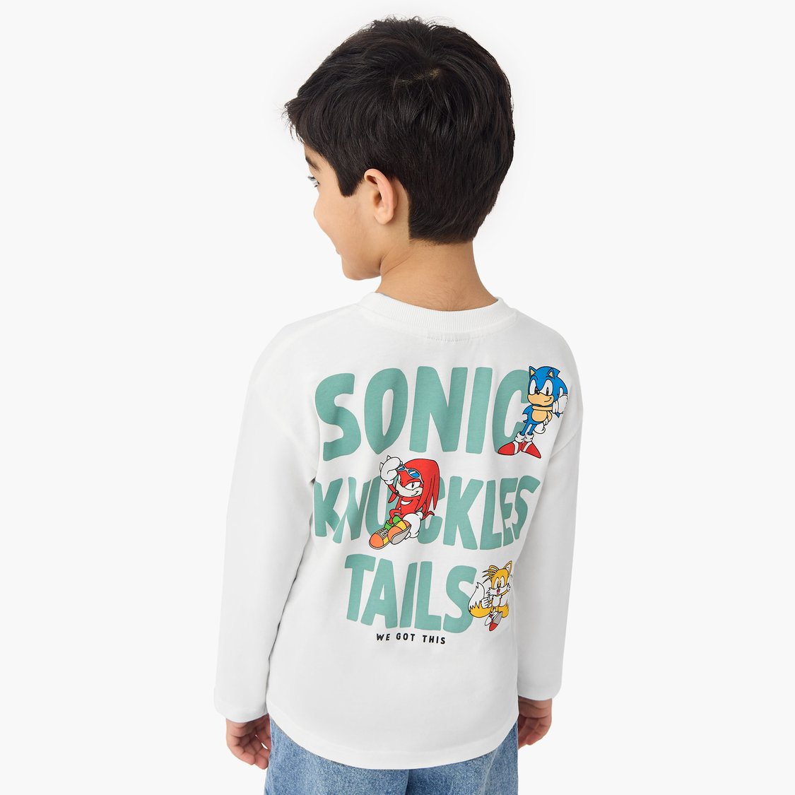 Juniors Sonic the Hedgehog Print T-shirt with Long Sleeves
