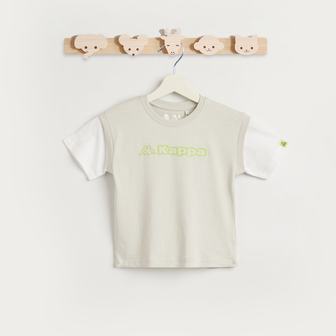 Kappa Logo Print T-shirt with Mock Sleeves