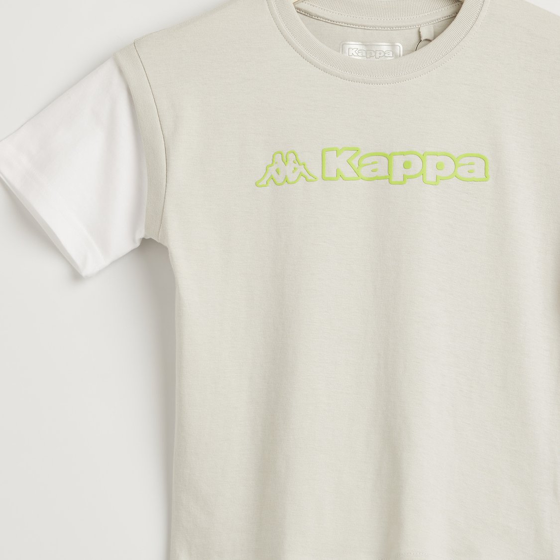 Kappa Logo Print T-shirt with Mock Sleeves