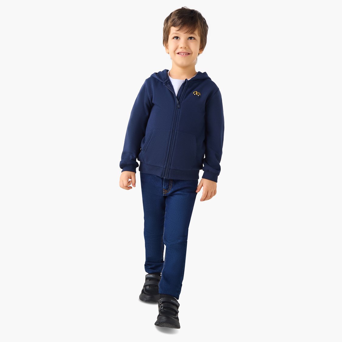 Juniors Vehicle Embroidered Hoodie with Kangaroo Pocket