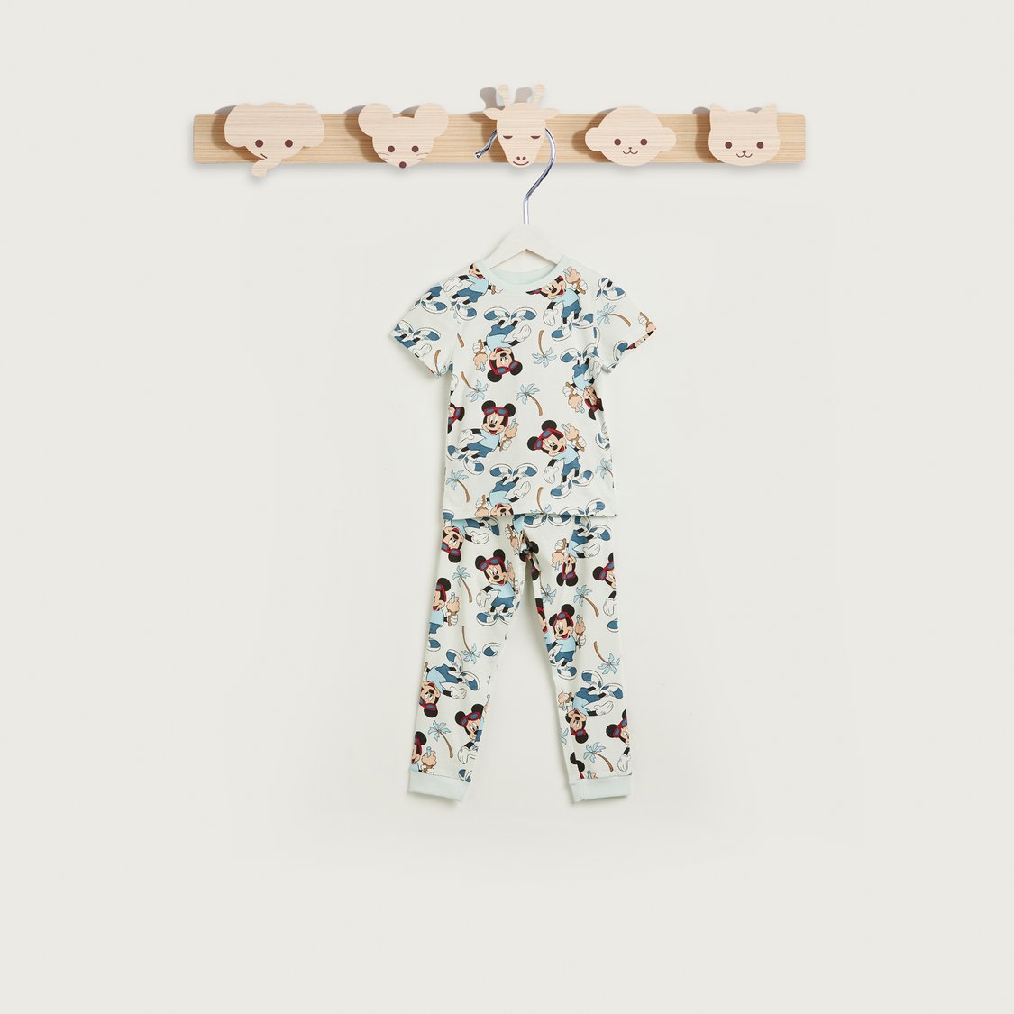 Mickey Mouse Print T-shirt and Pyjama Set