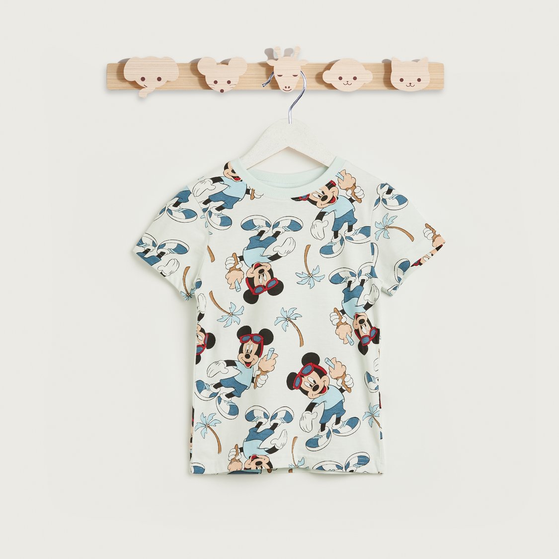 Mickey Mouse Print T-shirt and Pyjama Set