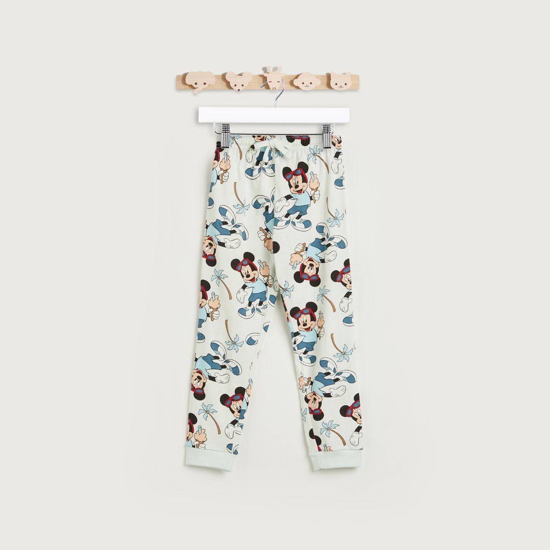Mickey Mouse Print T-shirt and Pyjama Set