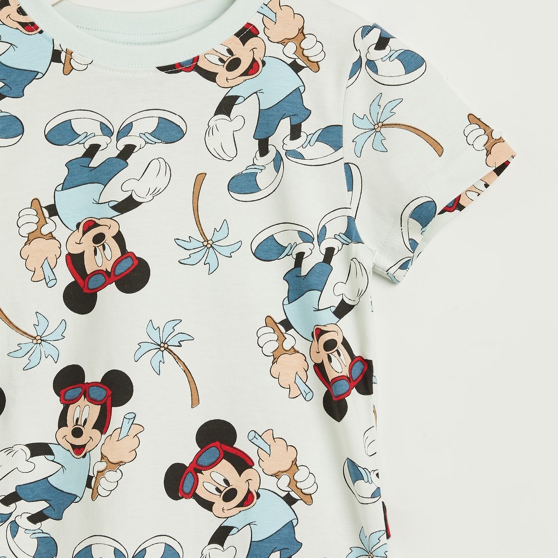 Mickey Mouse Print T-shirt and Pyjama Set