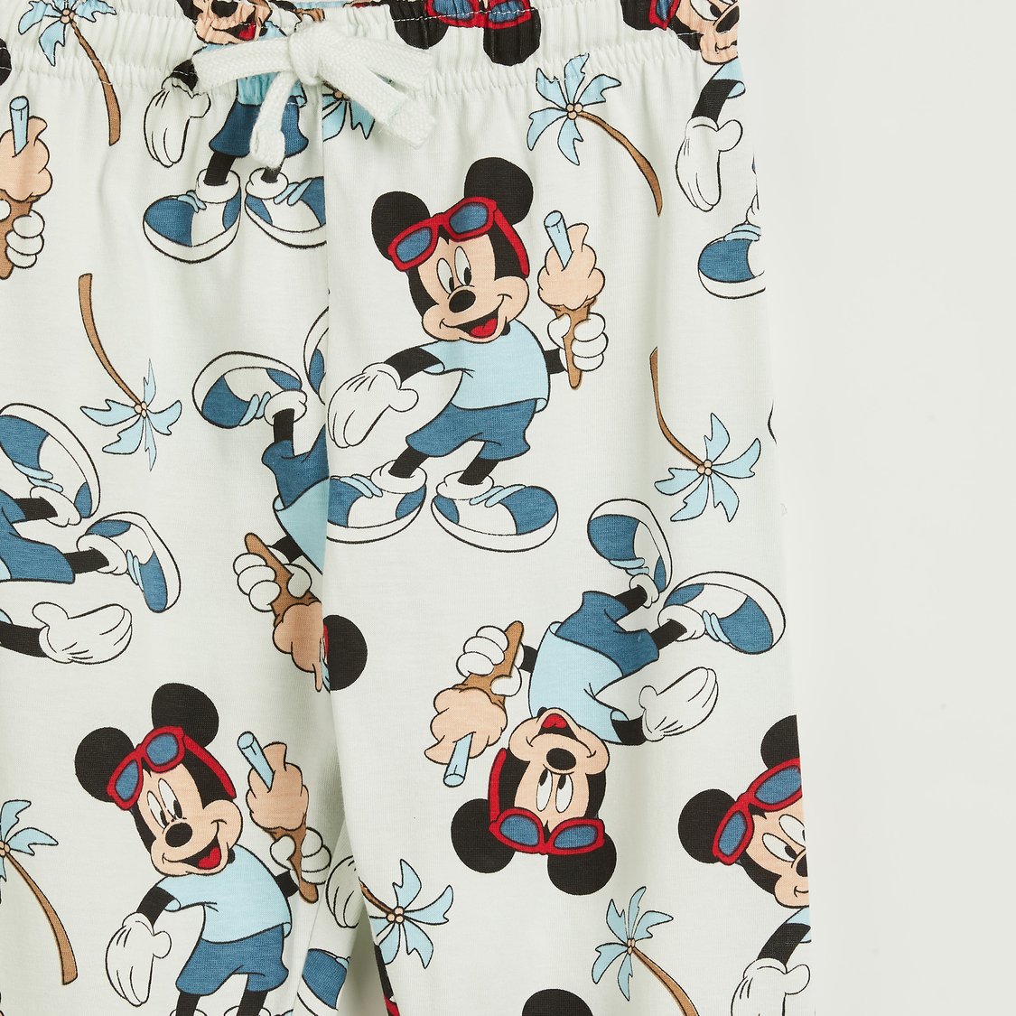Mickey Mouse Print T-shirt and Pyjama Set