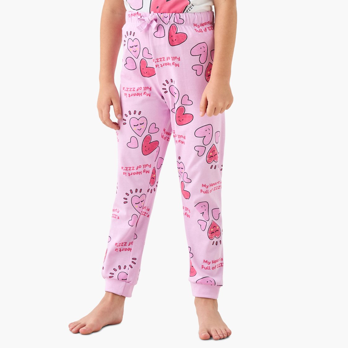 Juniors Heart Print T-shirt and Pyjama Set
