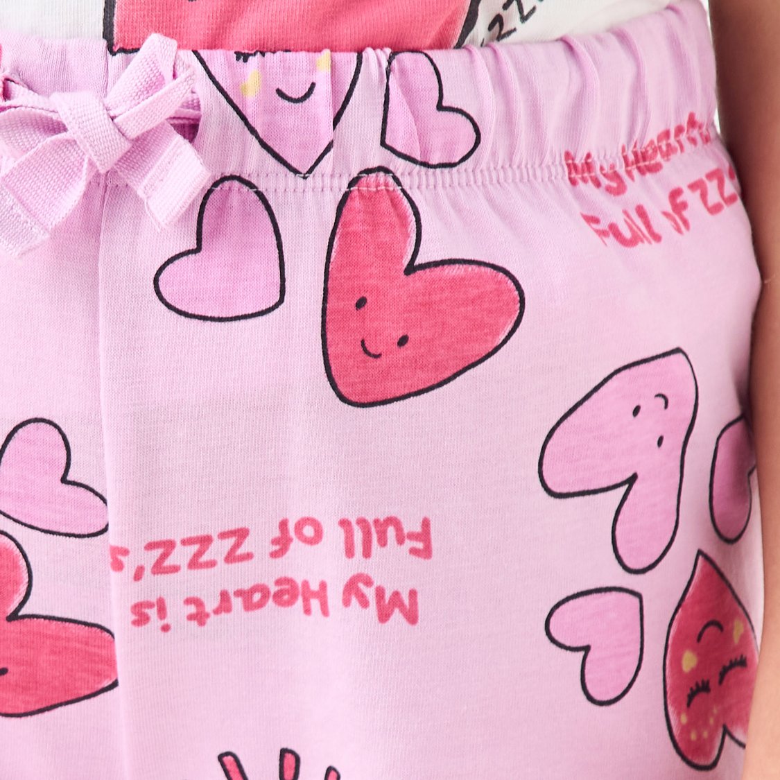Juniors Heart Print T-shirt and Pyjama Set