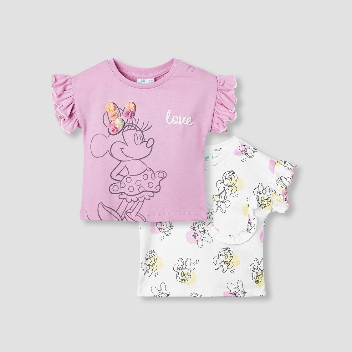 Minnie Mouse Print Top with Ruffles - Set of 2