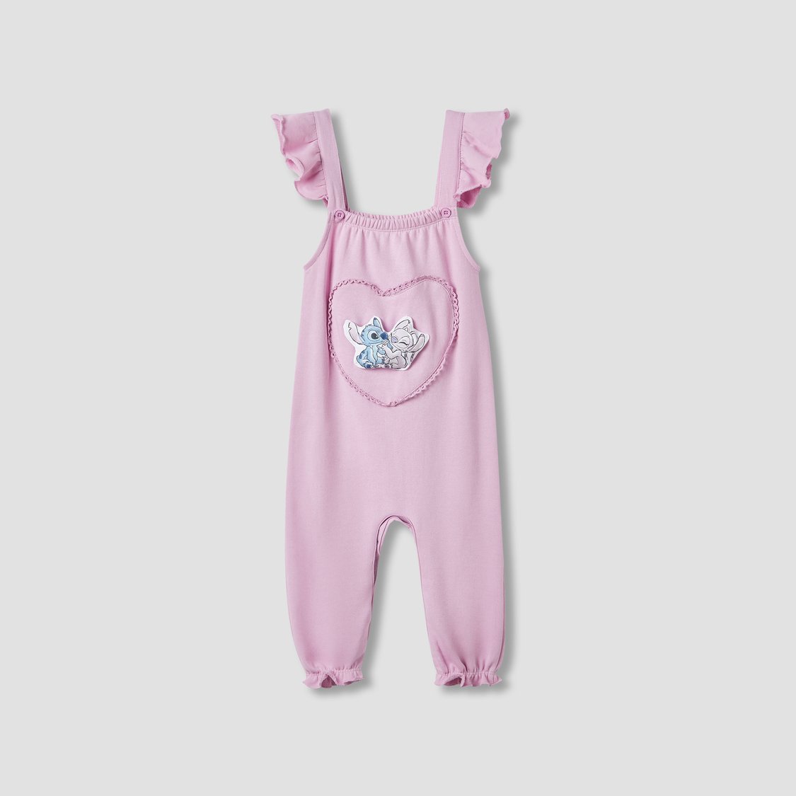 Angel and Stitch Applique T-shirt and Dungarees Set